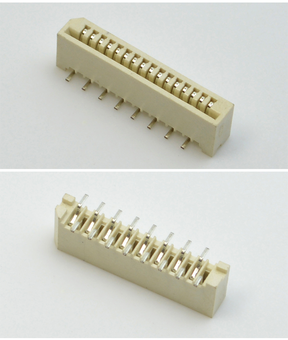 源頭廠家 1.0mm間距 立式貼片 一字腳接插件帶鎖式 FPC/FFC連接器,宏利