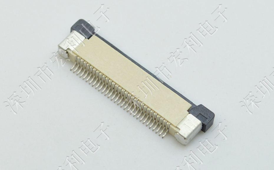 ffc/fpc排線座18pin抽屜式上接觸0.5間距 H2.0厚PCB板貼片插座