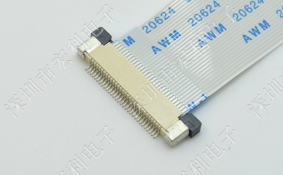 ffc/fpc排線座18pin抽屜式上接觸0.5間距 H2.0厚PCB板貼片插座